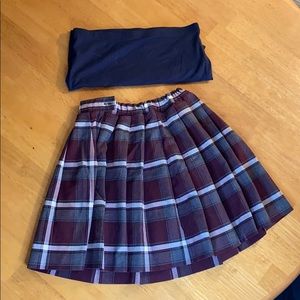 Plaid high waisted skirt